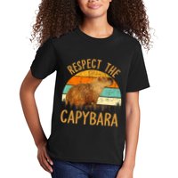 Respect The Capybara Animal Funny Capybara Lover Kids T-Shirt