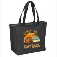 Respect The Capybara Animal Funny Capybara Lover Zip Tote Bag