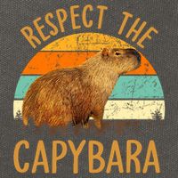 Respect The Capybara Animal Funny Capybara Lover Cotton Canvas Backpack