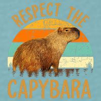 Respect The Capybara Animal Funny Capybara Lover Sueded Cloud Jersey T-Shirt