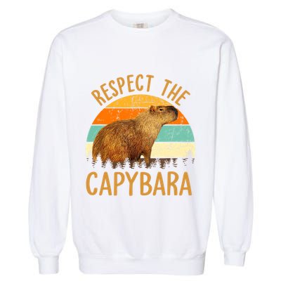 Respect The Capybara Animal Funny Capybara Lover Garment-Dyed Sweatshirt