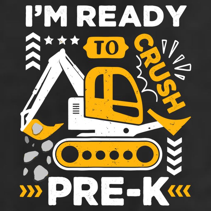 Ready To Crush Preschool Prek Construction Truck Boy 7 Panel Mesh Trucker Snapback Hat