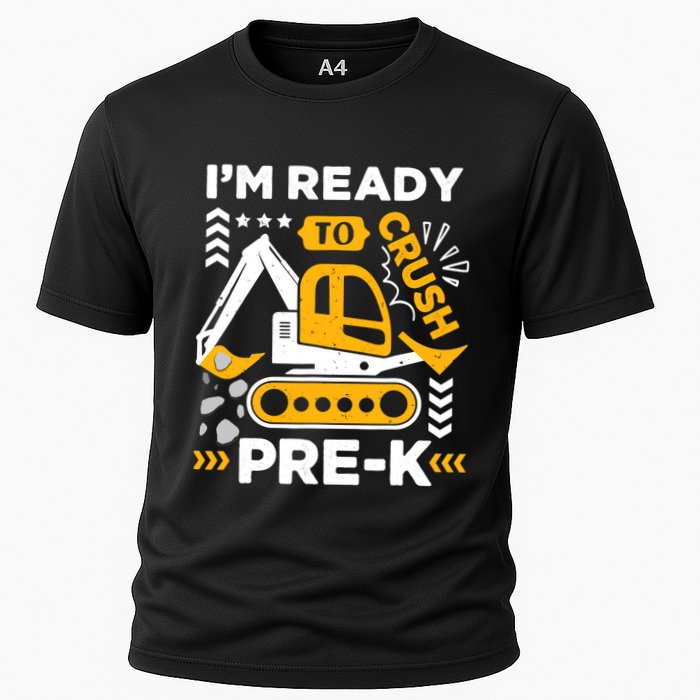 Ready To Crush Preschool Prek Construction Truck Boy Cooling Performance Crew T-Shirt