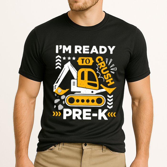 Ready To Crush Preschool Prek Construction Truck Boy Cooling Performance Crew T-Shirt