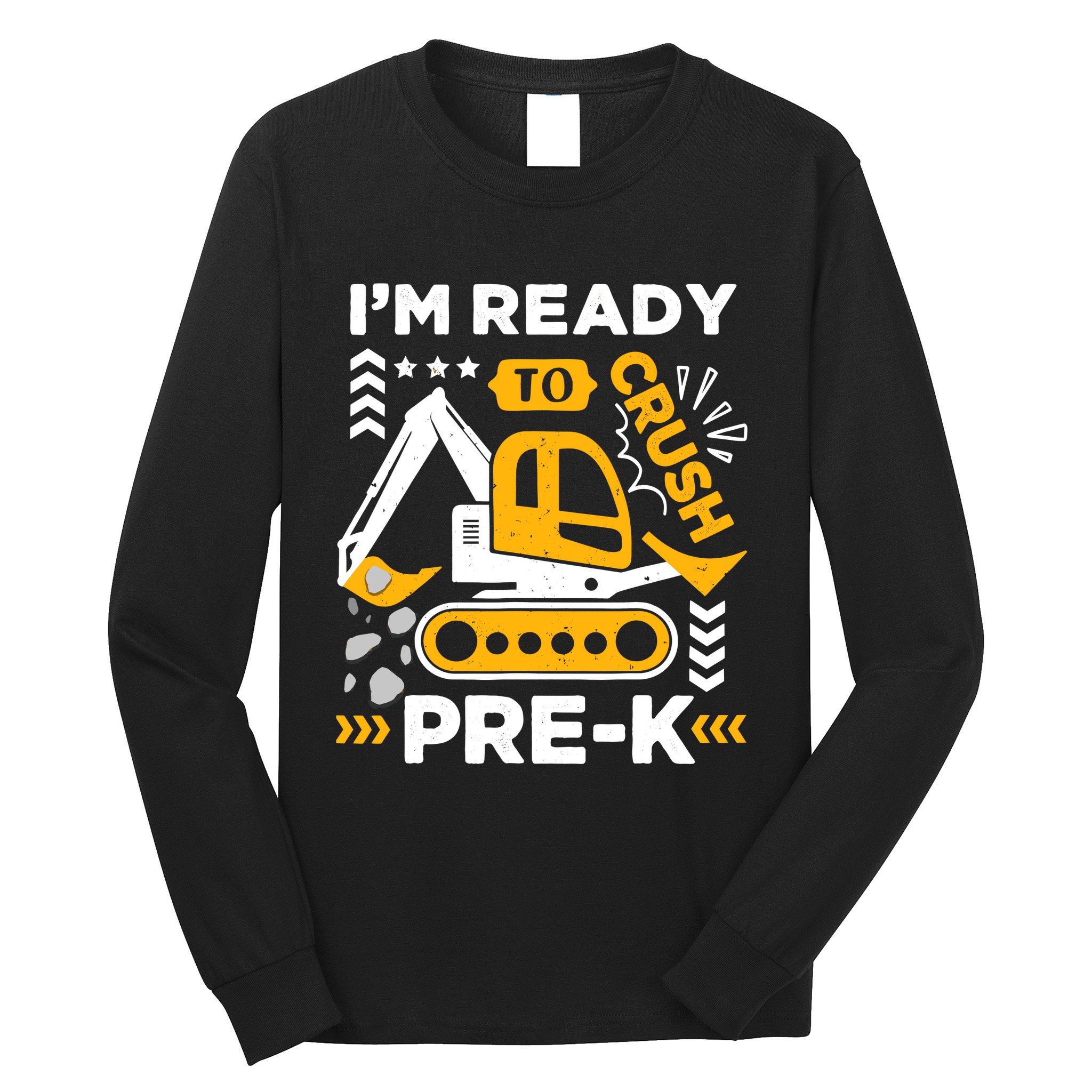 Ready To Crush Preschool Prek Construction Truck Boy Long Sleeve Shirt
