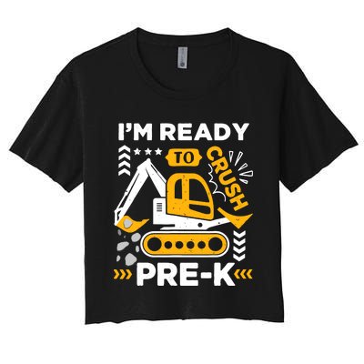 Ready To Crush Preschool Prek Construction Truck Boy Women's Crop Top Tee