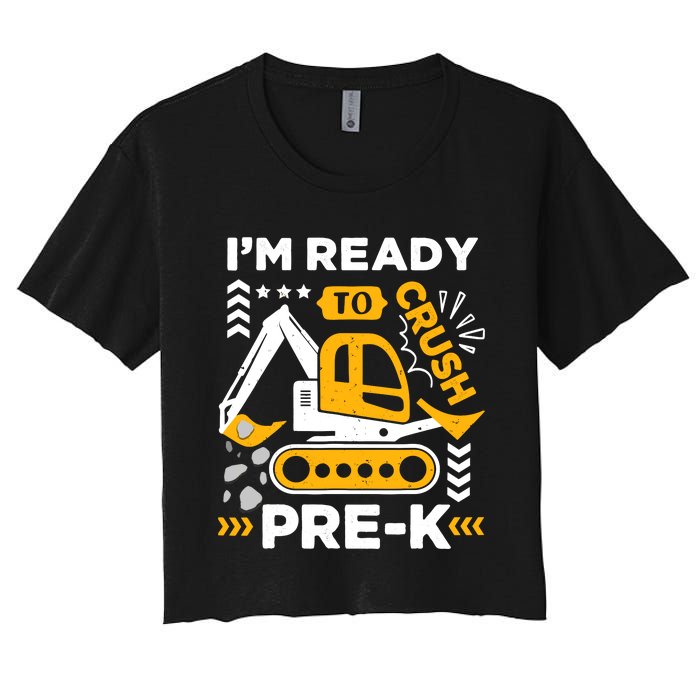 Ready To Crush Preschool Prek Construction Truck Boy Women's Crop Top Tee