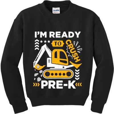 Ready To Crush Preschool Prek Construction Truck Boy Kids Sweatshirt