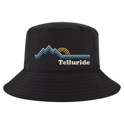 Retro Telluride Colorado Vintage Sunrise Mountains Cool Comfort Performance Bucket Hat