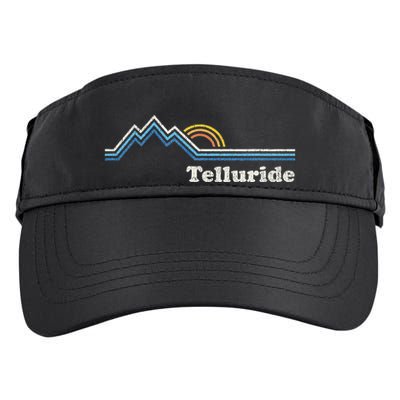 Retro Telluride Colorado Vintage Sunrise Mountains Adult Drive Performance Visor