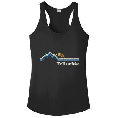 Retro Telluride Colorado Vintage Sunrise Mountains Ladies PosiCharge Competitor Racerback Tank