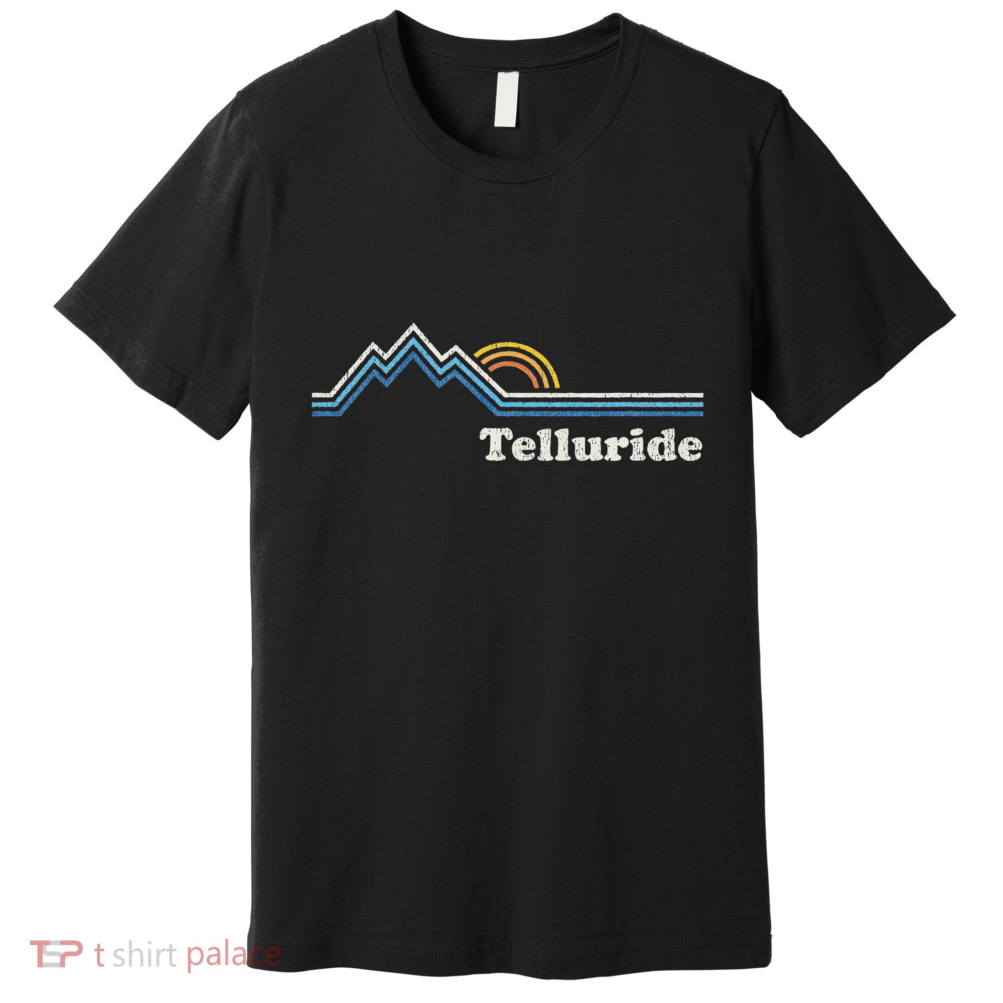 Retro Telluride Colorado Vintage Sunrise Mountains Premium T-Shirt