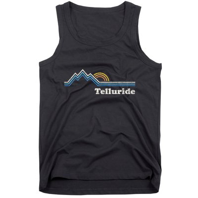 Retro Telluride Colorado Vintage Sunrise Mountains Tank Top