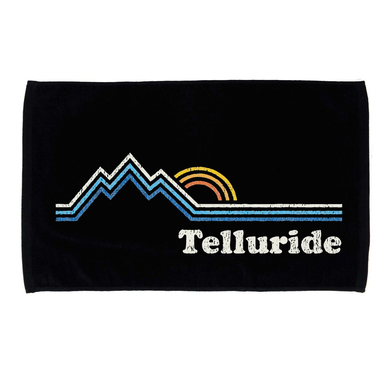 Retro Telluride Colorado Vintage Sunrise Mountains Microfiber Hand Towel