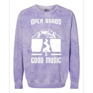 Road Trip Camping Vacation Summer Crew Travel Music Lover Cool Gift Colorblast Crewneck Sweatshirt