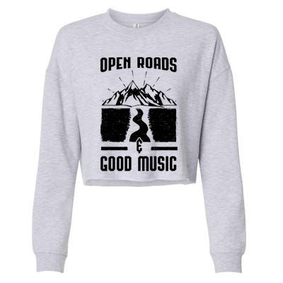 Road Trip Camping Vacation Summer Crew Travel Music Lover Cool Gift Cropped Pullover Crew