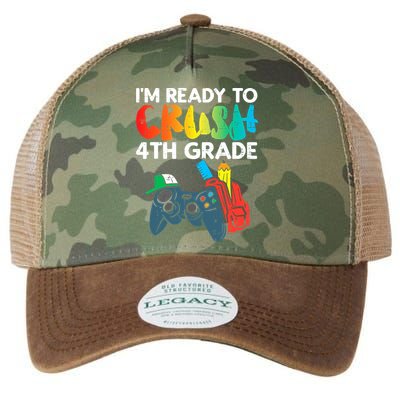 Ready To Crush 4th Grade Fourth Video Gamer First Day Boys Legacy Tie Dye Trucker Hat