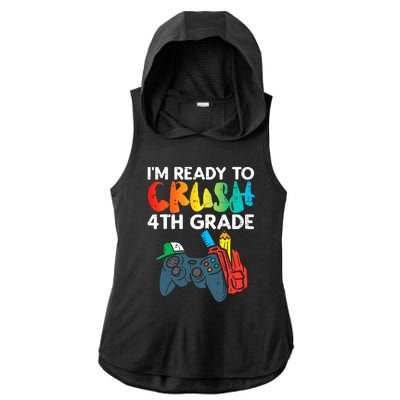 Ready To Crush 4th Grade Fourth Video Gamer First Day Boys Ladies PosiCharge Tri-Blend Wicking Draft Hoodie Tank