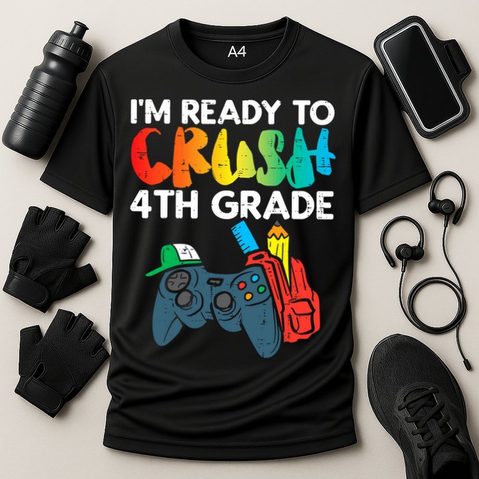 Ready To Crush 4th Grade Fourth Video Gamer First Day Boys Cooling Performance Crew T-Shirt