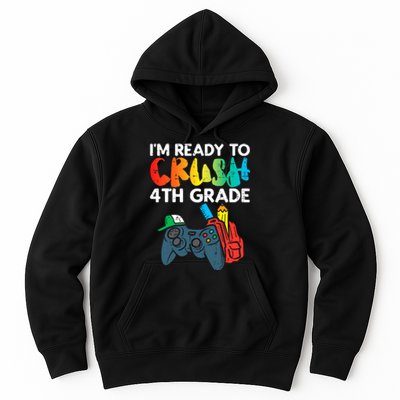 Ready To Crush 4th Grade Fourth Video Gamer First Day Boys Hoodie