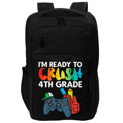 Ready To Crush 4th Grade Fourth Video Gamer First Day Boys Impact Tech Backpack