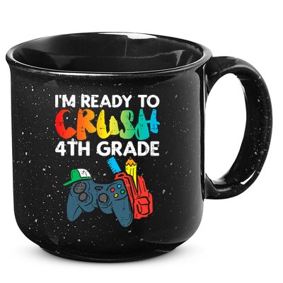 Ready To Crush 4th Grade Fourth Video Gamer First Day Boys 15oz Campfire Ceramic Mug