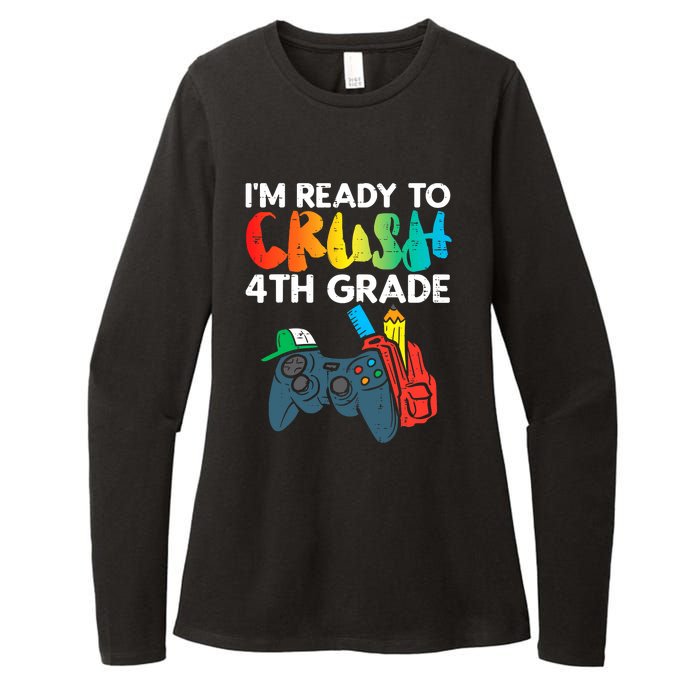 Ready To Crush 4th Grade Fourth Video Gamer First Day Boys Womens CVC Long Sleeve Shirt