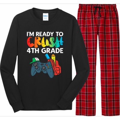 Ready To Crush 4th Grade Fourth Video Gamer First Day Boys Long Sleeve Pajama Set