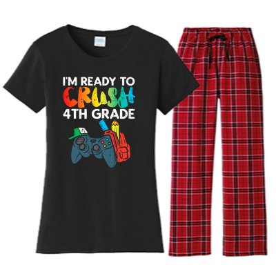 Ready To Crush 4th Grade Fourth Video Gamer First Day Boys Women's Flannel Pajama Set