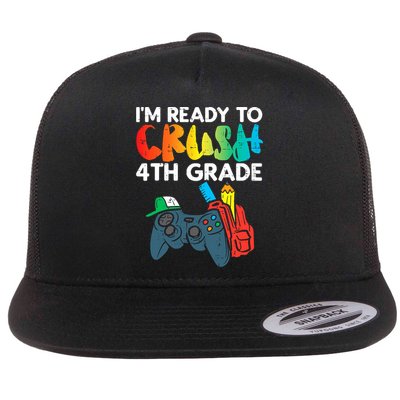 Ready To Crush 4th Grade Fourth Video Gamer First Day Boys Flatbill Hat
