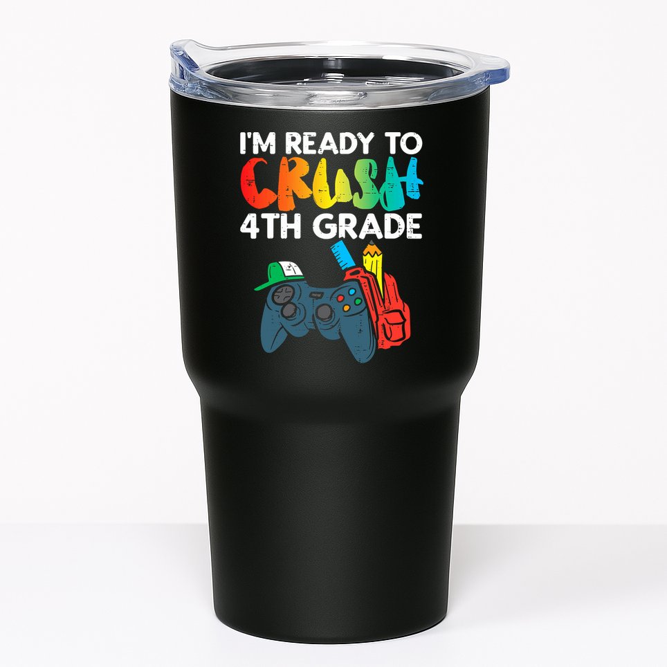 Ready To Crush 4th Grade Fourth Video Gamer First Day Boys Tumbler