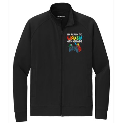 Ready To Crush 4th Grade Fourth Video Gamer First Day Boys Stretch Full-Zip Cadet Jacket