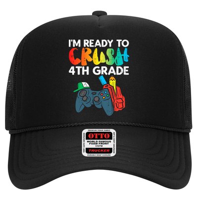 Ready To Crush 4th Grade Fourth Video Gamer First Day Boys Trucker Hat