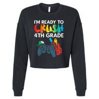 Ready To Crush 4th Grade Fourth Video Gamer First Day Boys Cropped Pullover Crew