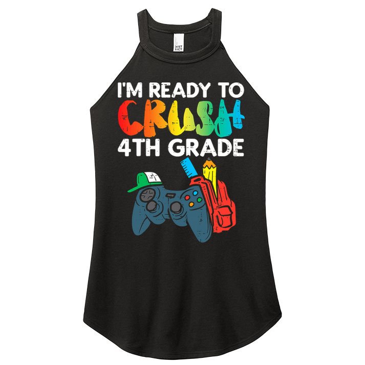 Ready To Crush 4th Grade Fourth Video Gamer First Day Boys Women's Perfect Tri Rocker Tank