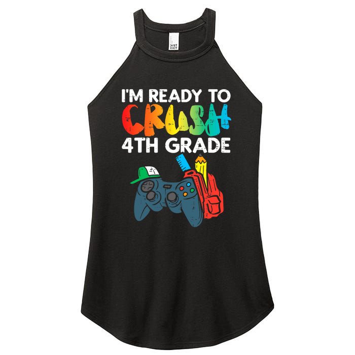 Ready To Crush 4th Grade Fourth Video Gamer First Day Boys Women's Perfect Tri Rocker Tank