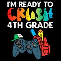 Ready To Crush 4th Grade Fourth Video Gamer First Day Boys Short Acrylic Beanie