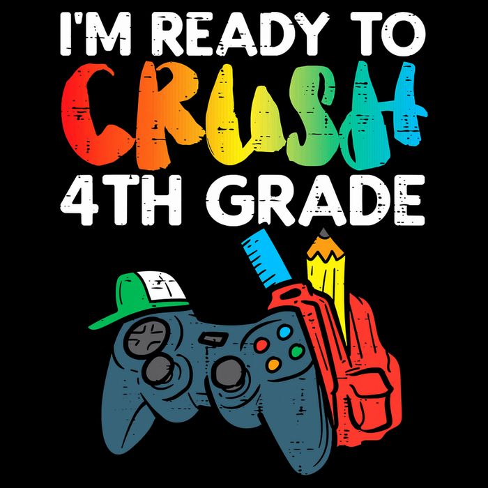 Ready To Crush 4th Grade Fourth Video Gamer First Day Boys Short Acrylic Beanie
