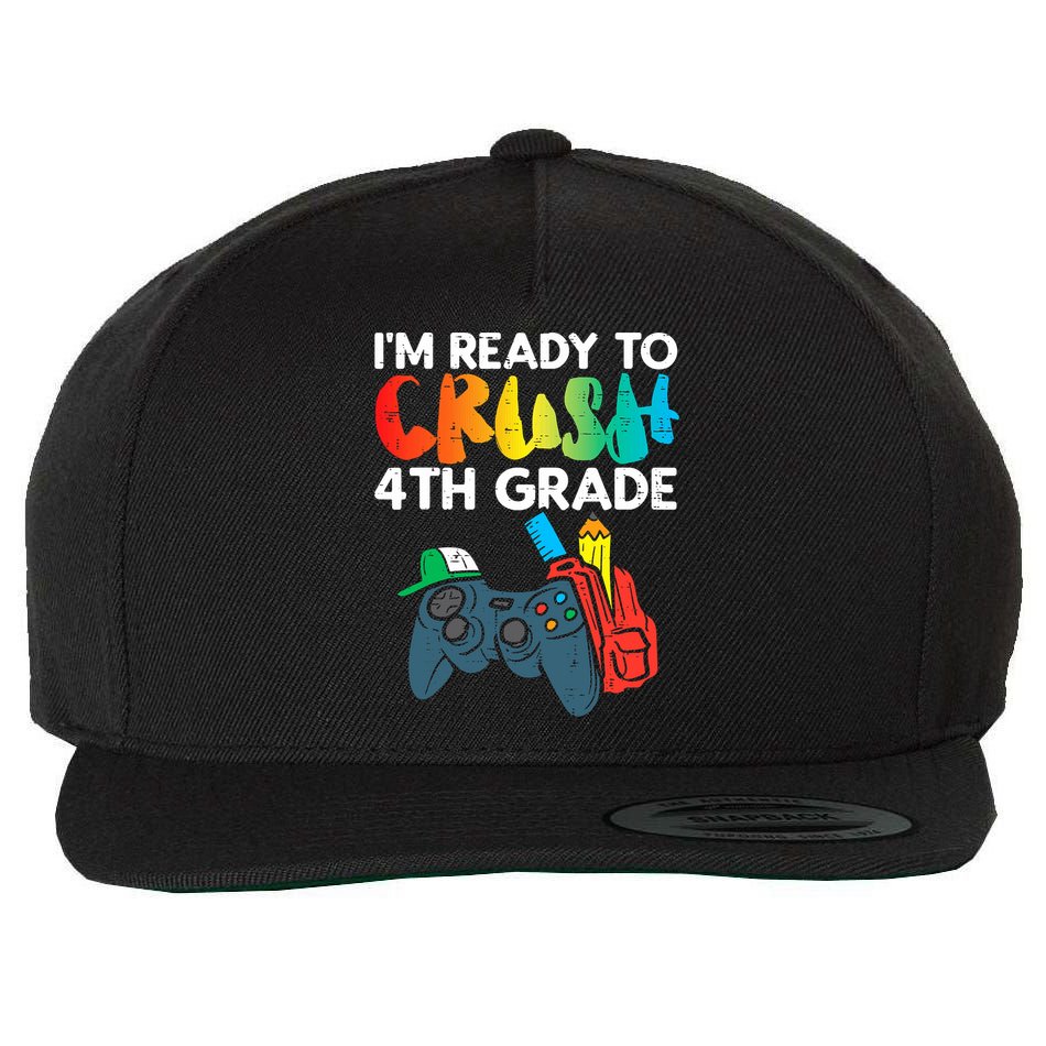 Ready To Crush 4th Grade Fourth Video Gamer First Day Boys Wool Snapback Cap