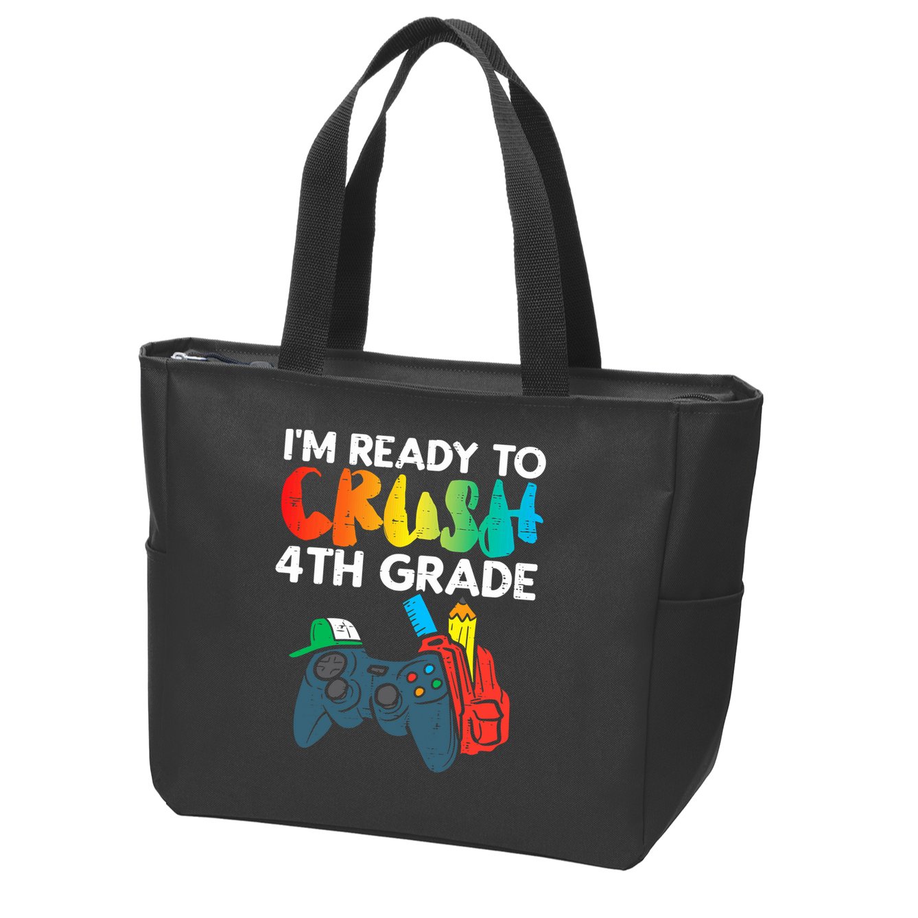 Ready To Crush 4th Grade Fourth Video Gamer First Day Boys Zip Tote Bag