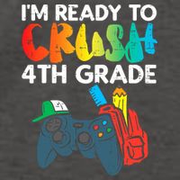 Ready To Crush 4th Grade Fourth Video Gamer First Day Boys Vector Backpack