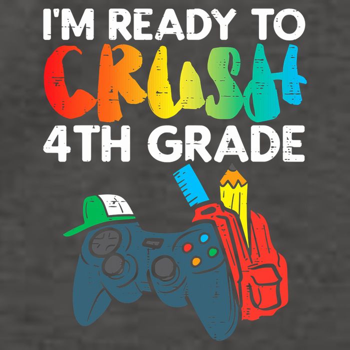 Ready To Crush 4th Grade Fourth Video Gamer First Day Boys Vector Backpack