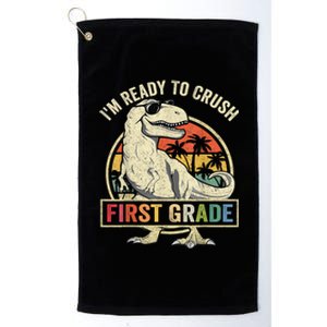 Ready To Crush First Grade 1st Day Of School Dinosaur Platinum Collection Golf Towel