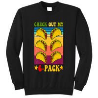 Retro Taco Check Out My 6 Pack Six Pack Mexican Groovy Sweatshirt