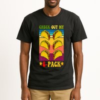 Retro Taco Check Out My 6 Pack Six Pack Mexican Groovy Tall T-Shirt