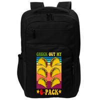 Retro Taco Check Out My 6 Pack Six Pack Mexican Groovy Impact Tech Backpack