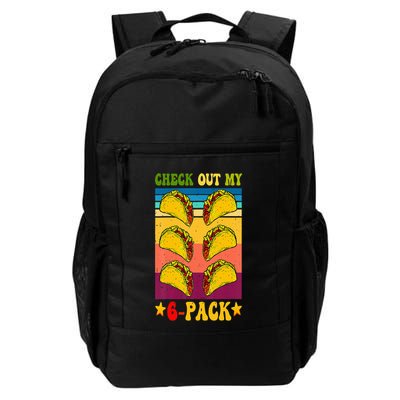 Retro Taco Check Out My 6 Pack Six Pack Mexican Groovy Backpack