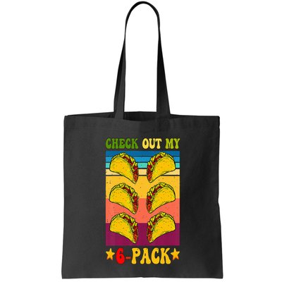 Retro Taco Check Out My 6 Pack Six Pack Mexican Groovy Bag