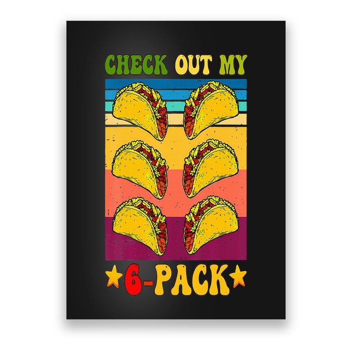 Retro Taco Check Out My 6 Pack Six Pack Mexican Groovy Poster