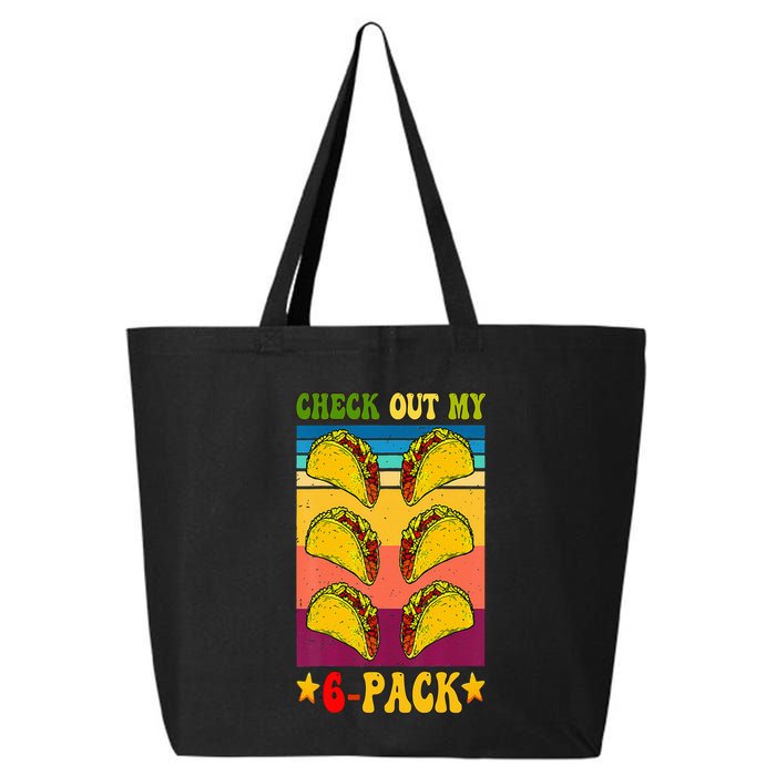 Retro Taco Check Out My 6 Pack Six Pack Mexican Groovy 25L Jumbo Tote